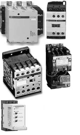 Solid-state motor starters. The lower unit also provides soft-starting functions for motors.