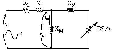 equivalent circuit for an AC induction motor