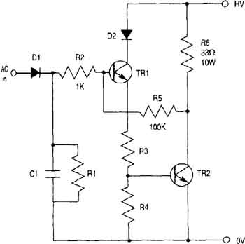 FIGURE 3: Detailed electrical diagram of the dumping circuit for the stepper motor chopper amplifier shown in Figure 2.